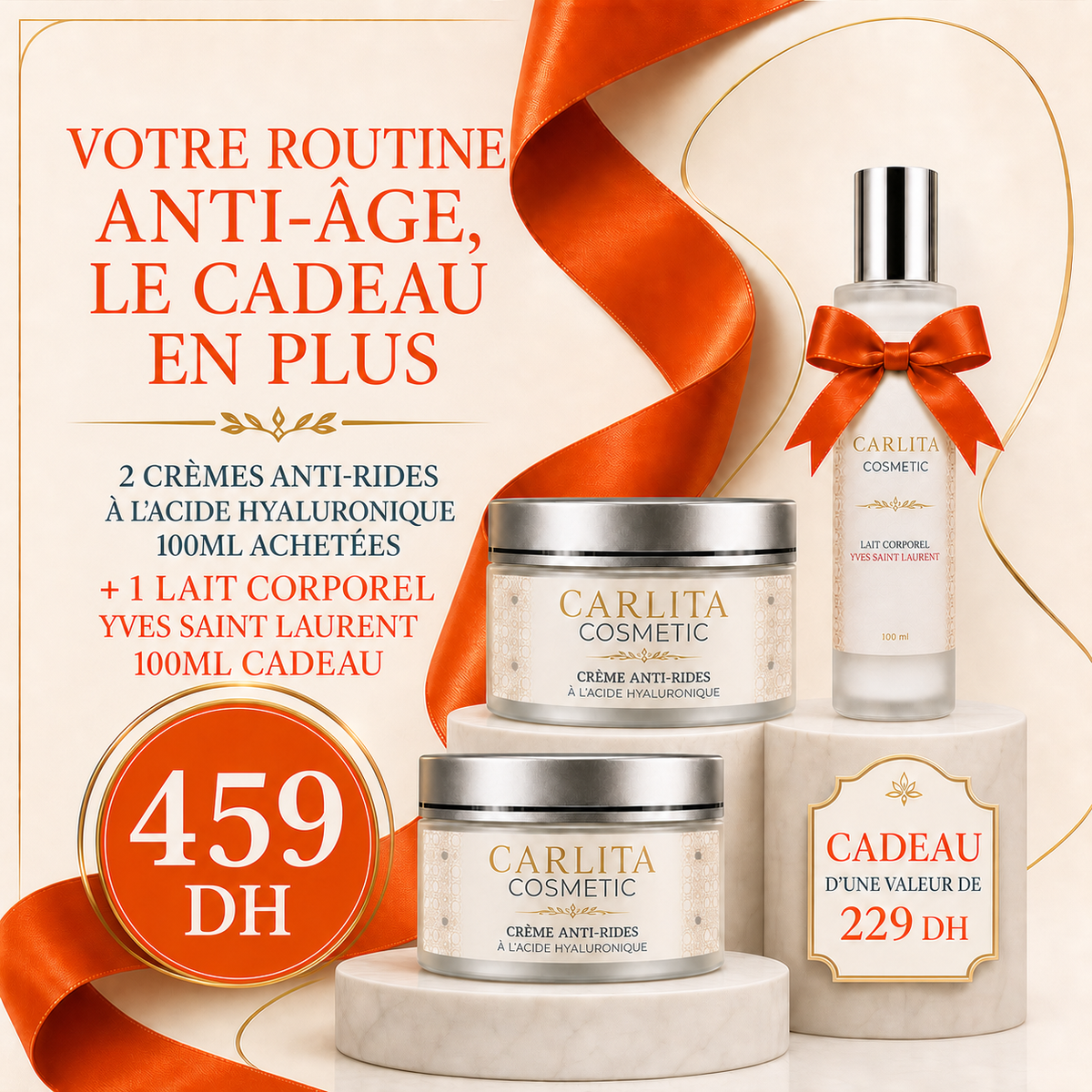 Coffret Anti-Âge Complet – 2 Crèmes + Lait Corporel YSL Cadeau
